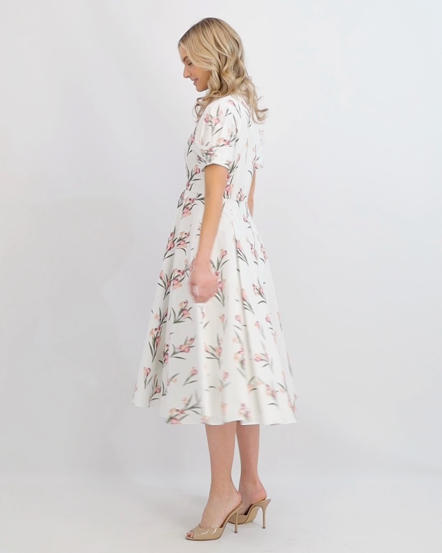 Ted Baker Floral Puff Sleeve Midi Shirtdress Nordstrom