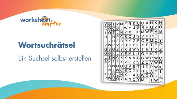 Wortsuchrätsel selbst erstellen - Suchsel im Worksheet Crafter