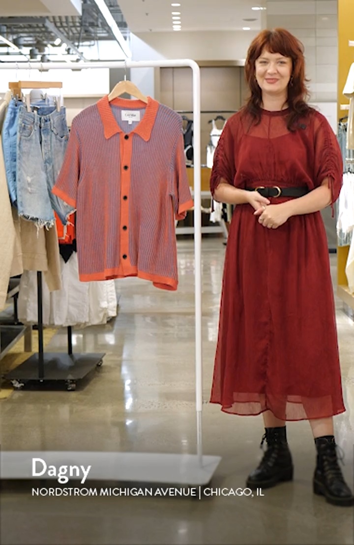 Plated Short Sleeve Cotton Cardigan