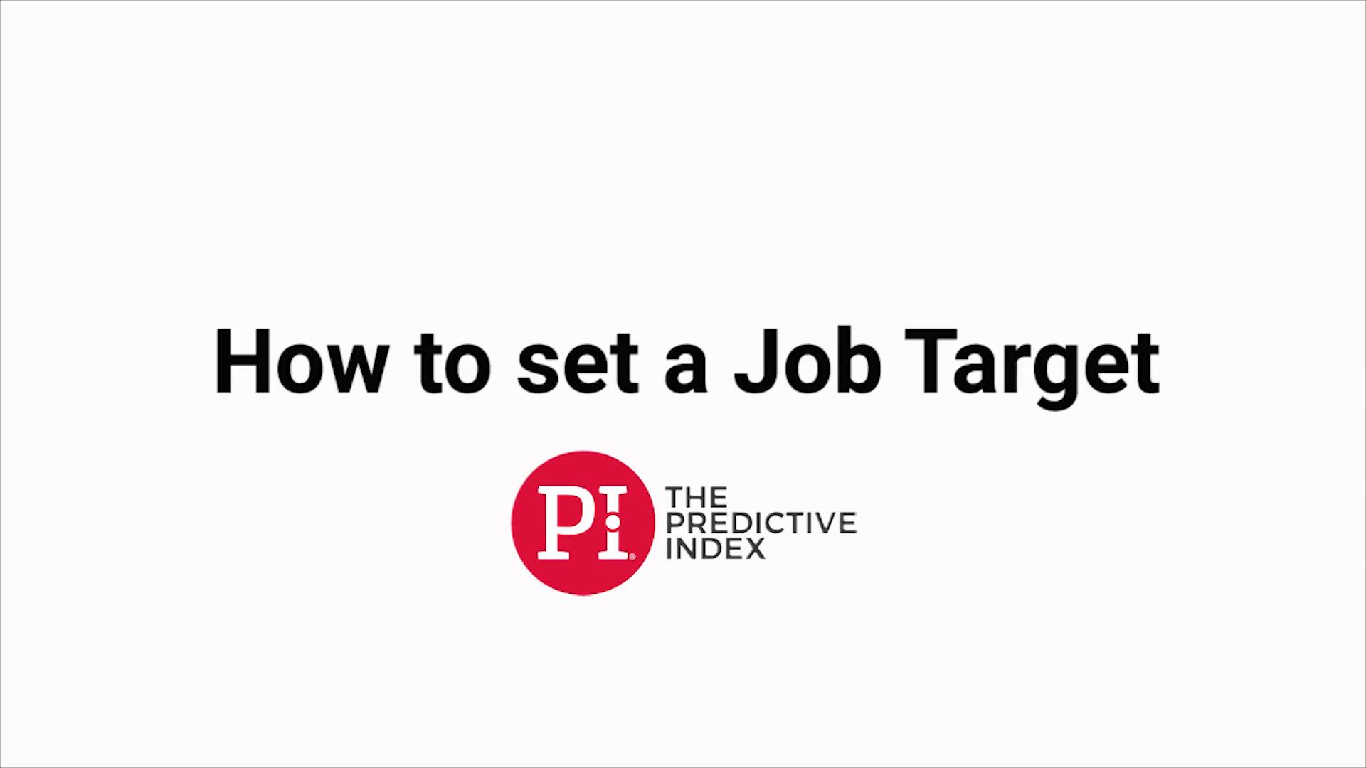 How to Set a Job Target