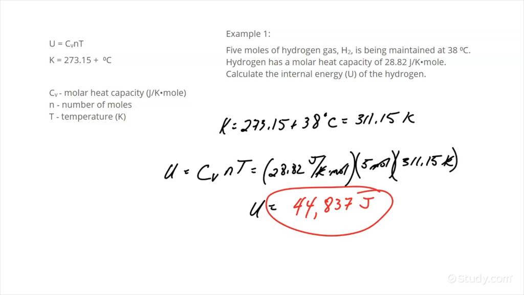 How to Find the Internal Energy of a System | Chemistry | Study.com