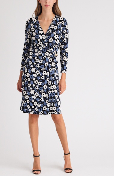Anne Klein Ity Classic Long Sleeve Faux Wrap Dress | Nordstrom
