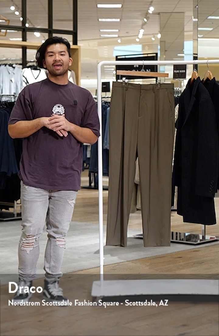 Theory Relaxed Fit Pleated Stretch Wool Dress Pants | Nordstrom
