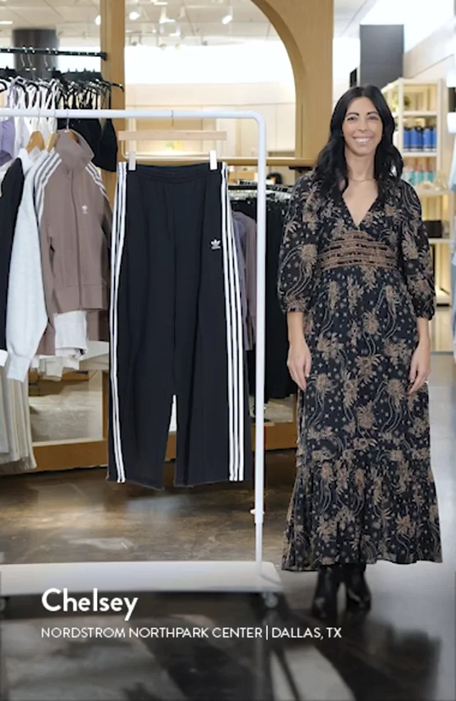adidas Originals 3-Stripes Wide Leg Cotton French Terry