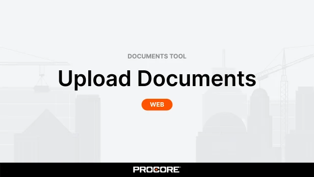 Téléverser des fichiers ou des dossiers dans l'outil Documents au niveau du  projet - Procore