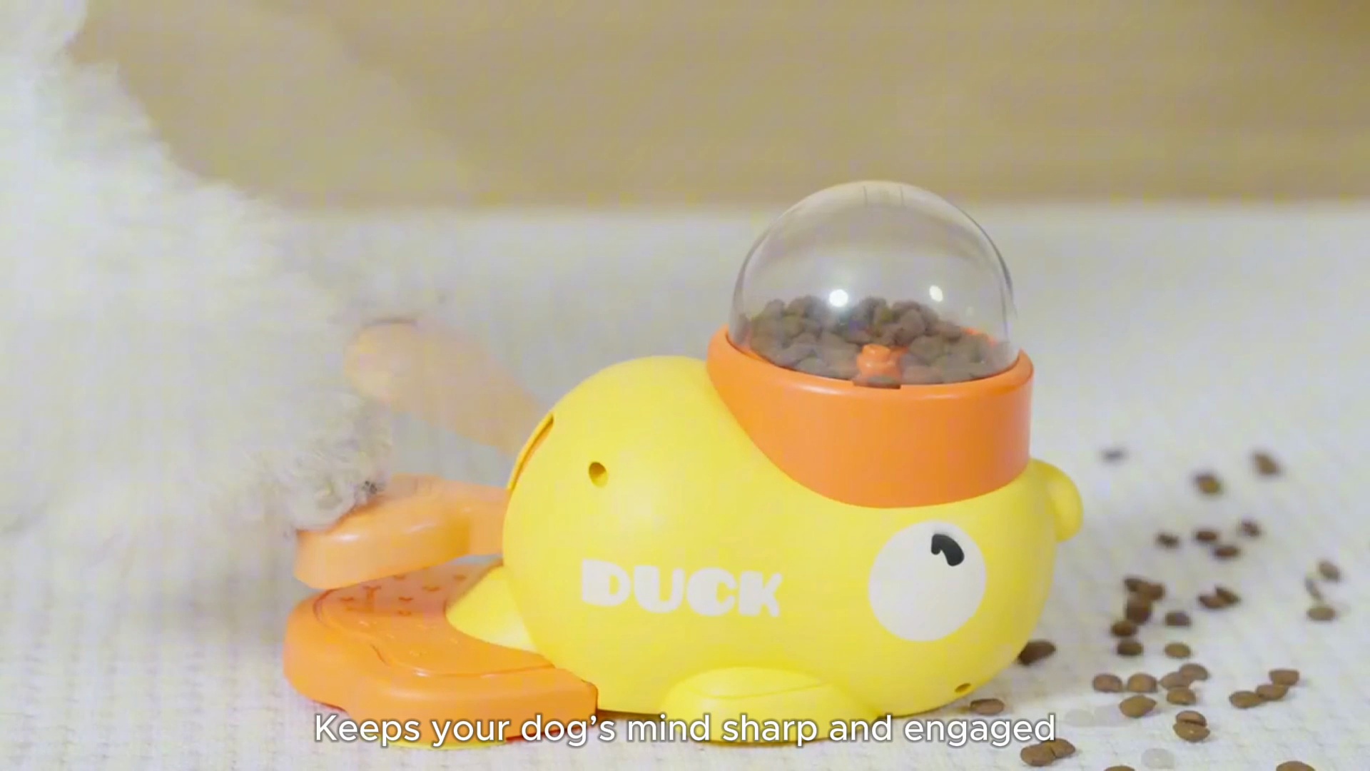 PAWSPIK Happy Duck Interactive Dog Treat Dispenser Toy, Small