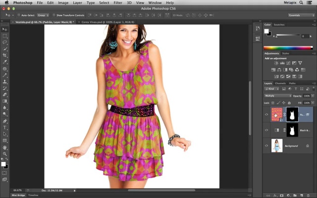 Vestido 1 - Padrão distorcido com Warp