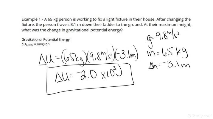 Calculating The Change In Gravitational Potential Energy Of An Object 