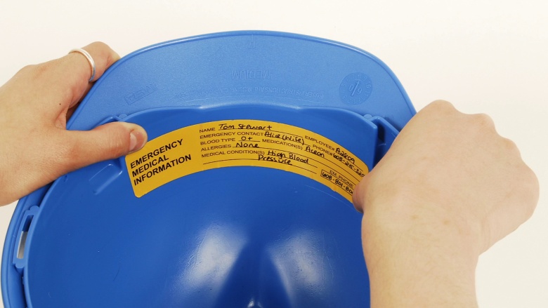 Emergency Medical Hard Hat Labels
