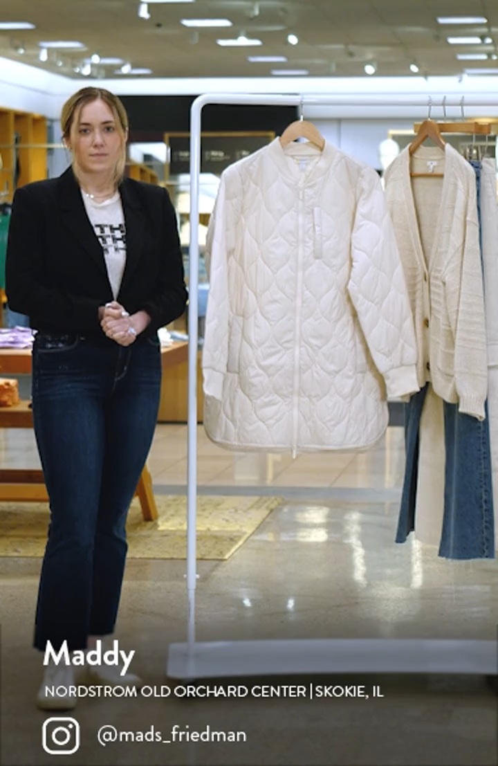 Zella Longline Onion Quilted Bomber Jacket | Nordstrom Zella Longline Onion Quilted Bomber Jacket | Nordstrom