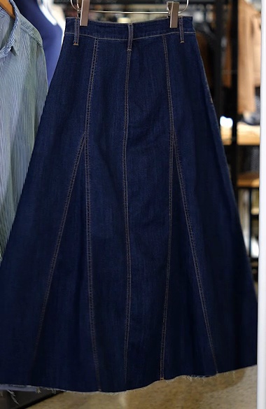 1822 Denim Raw Hem Denim A-Line Midi Skirt | Nordstrom