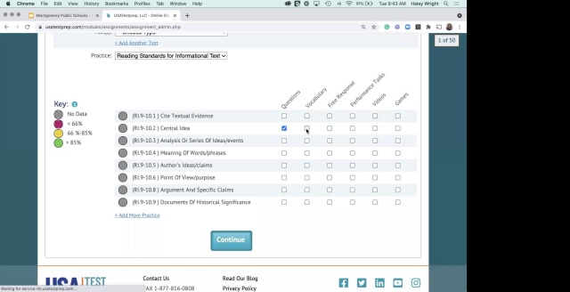 Screenshot from Montgomery Public Schools – USATestprep Training  ELA/History Teachers grades 9-12 video