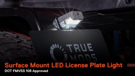CAZLEDSIL0135 - Surface Mount Black Chrome and Gray Universal LED License Plate Tag Lamp Light - DOT FMVSS 108 - SAE L