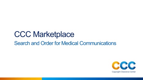 MedComms – Search and Order