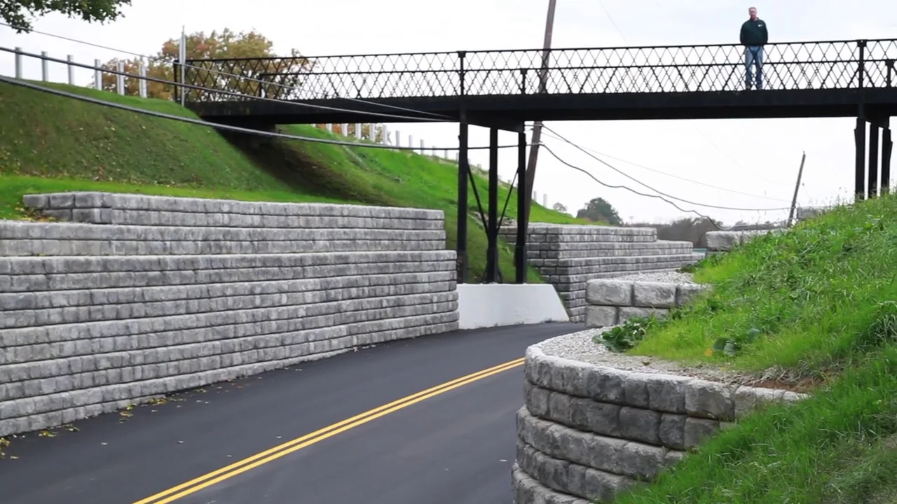 Rock retaining walls pit friction against gravity