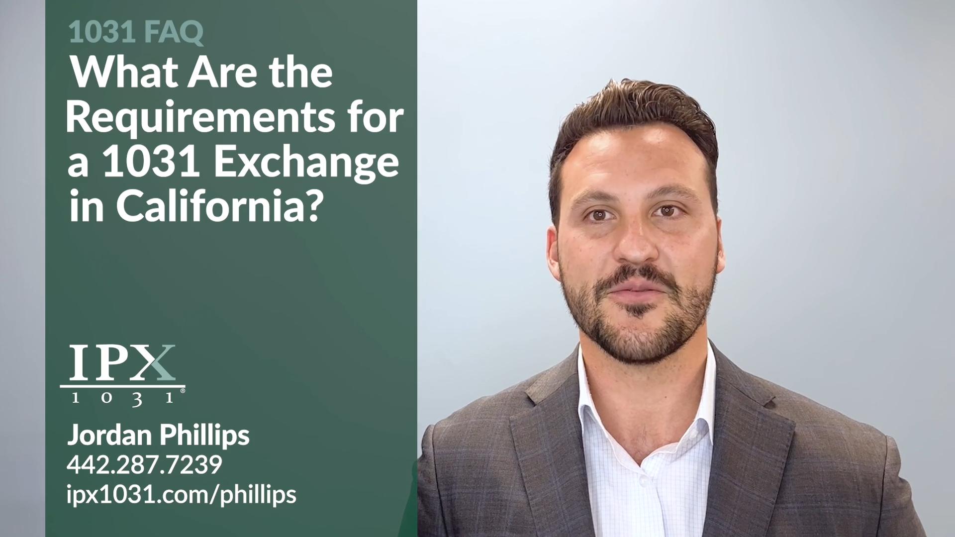 What Are the Requirements for a 1031 Exchange in California? Jordan  Phillips IPX1031