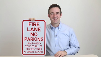 Fire Department Connection, Tow Away Zone Sign