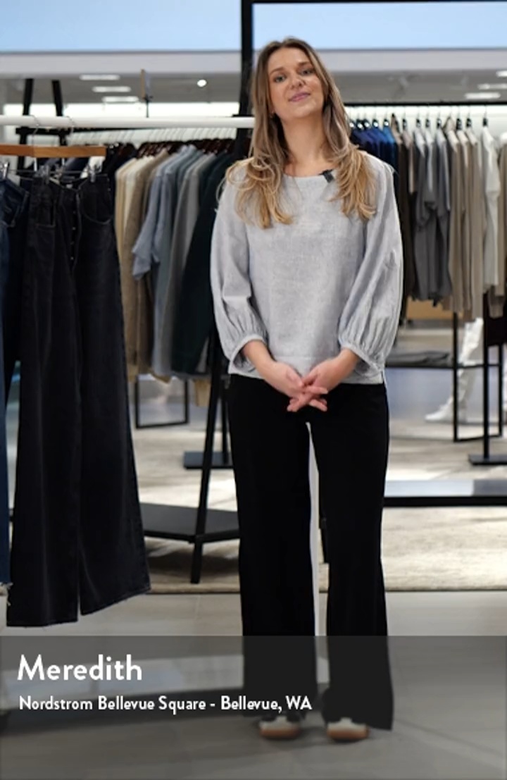 Caslon® Balloon Sleeve Linen Blend Top | Nordstrom