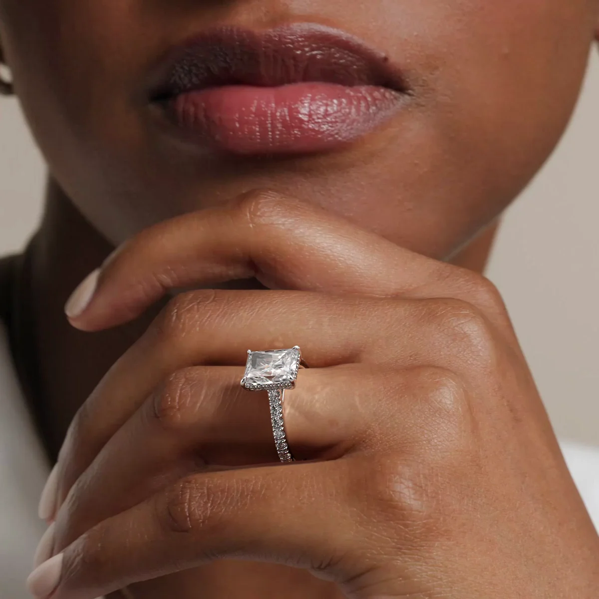 Grand Lissome Diamond Ring in 18K White Gold | Brilliant Earth
