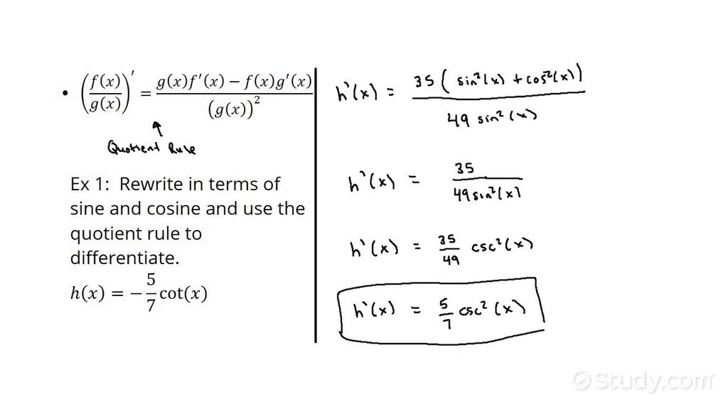 Differentiating Functions Using Derivative Rules by Rearranging ...