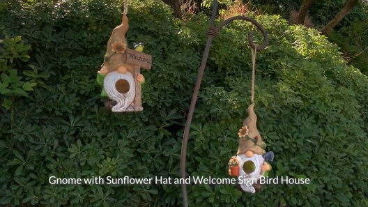 Exhart Welcome Gnome Hanging Bird House