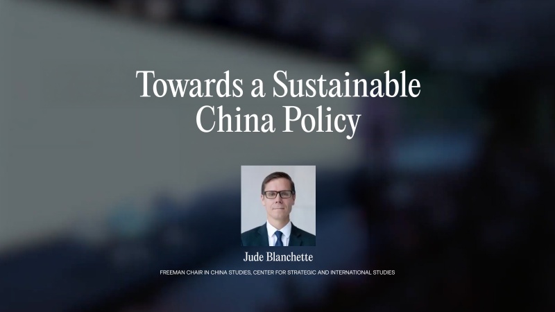 Moving Towards a Sustainable China Policy