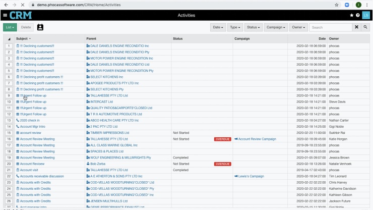 Customer relationship management software
