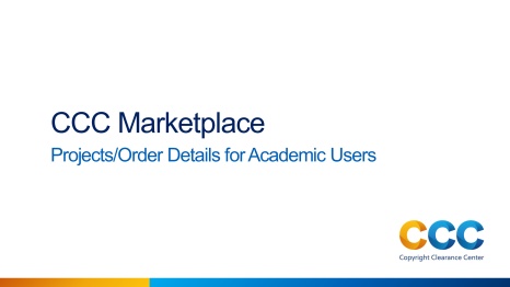 Academic – Projects/Order Details