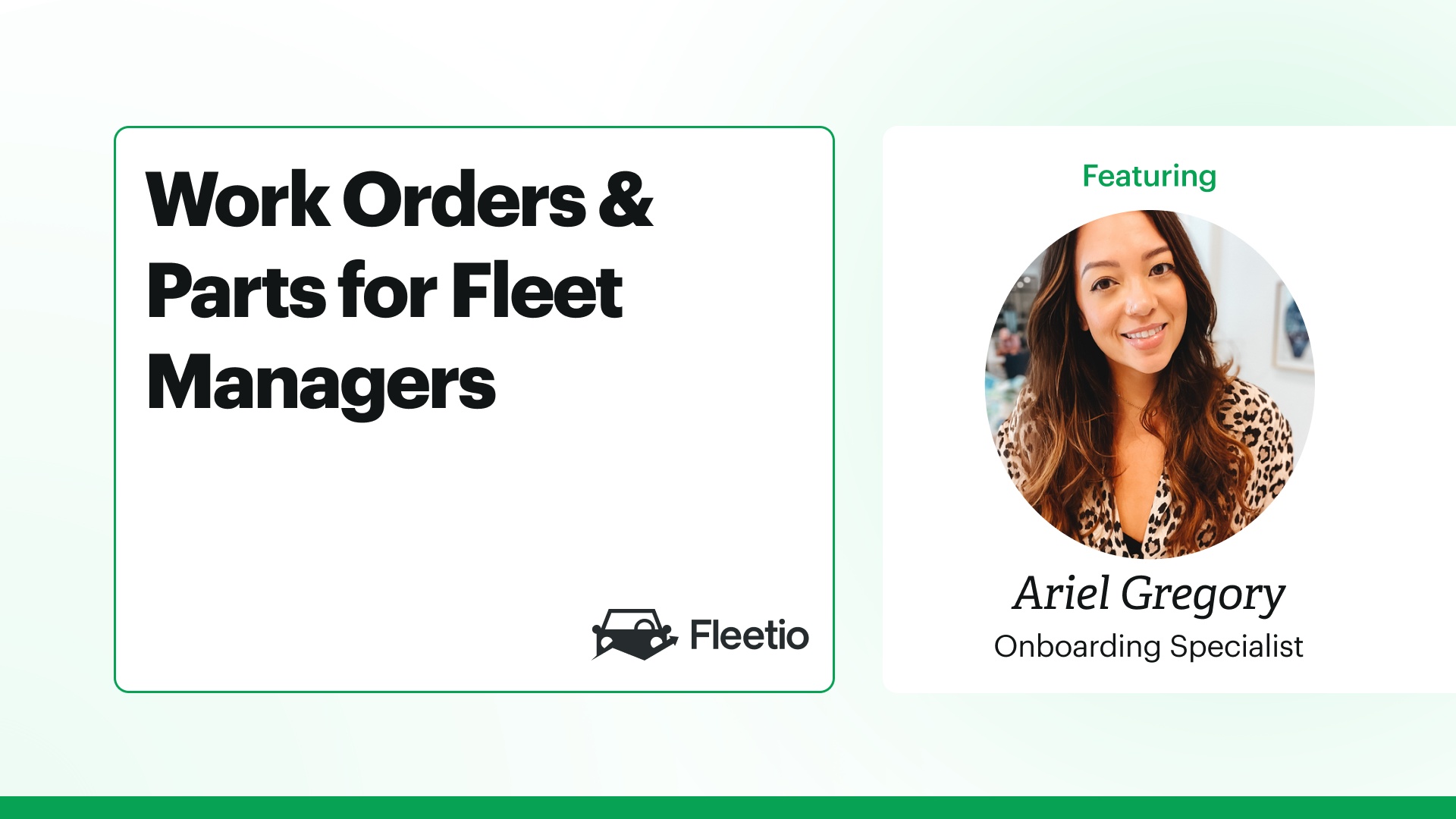 Work Orders &amp; Parts for Fleet Managers