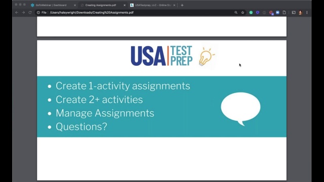 Screenshot from Creating Assignments video