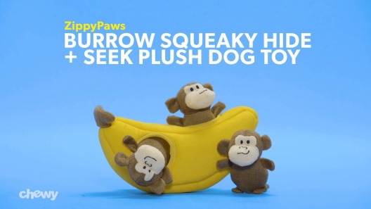 ZIPPYPAWS Burrow Squeaky Hide & Seek Plush Dog Toy, Log & Chipmunks 