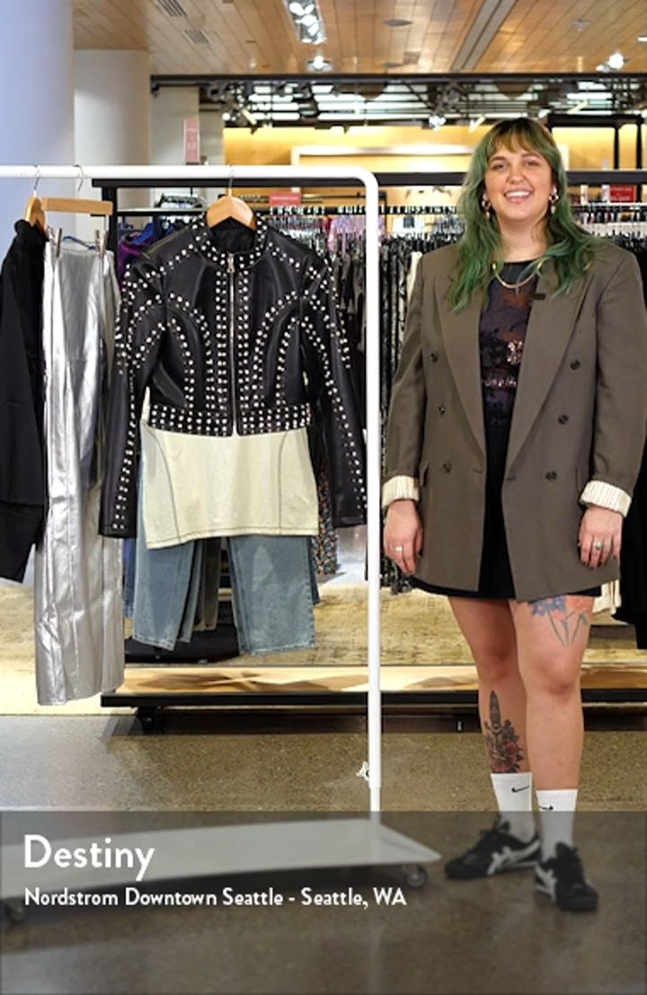 Studded Faux Leather Moto Jacket