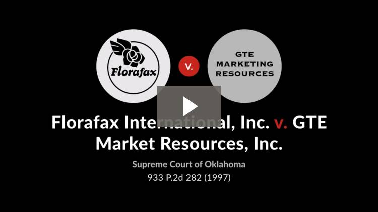 Florafax International Inc V Gte Market Resources Inc 933 P 2d 282 1997 Case Brief Summary Quimbee