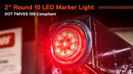 CAZLEDSIL2010 - 2-Inch Round Grommet Mount 10 LED Clearance Side Marker Light - DOT FMVSS 108 - SAE P2