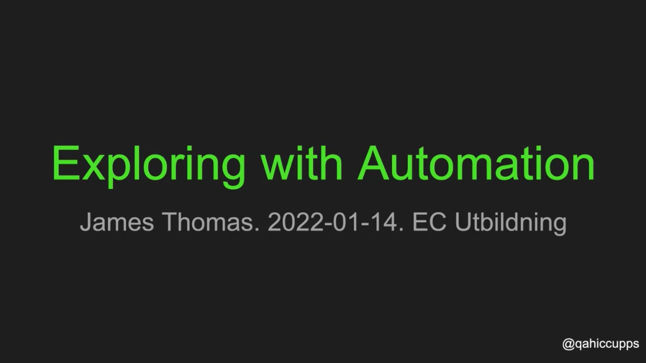 Exploring With Automation with James Thomas image