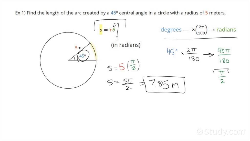 how-to-find-arc-length-in-radians-geometry-study