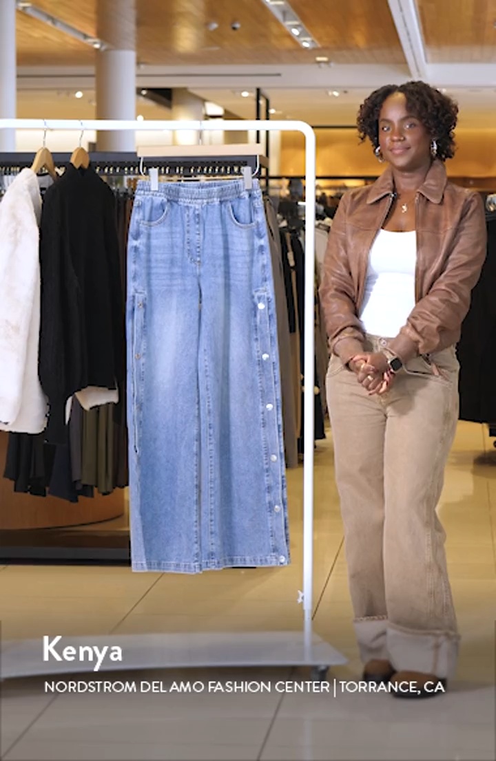 crayme Stitch Line Denim Pants クレイミー Steve Madden Keenie Side Snap Pull On Denim Pants | Nordstrom