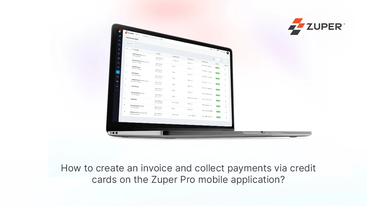 invoice in zuper