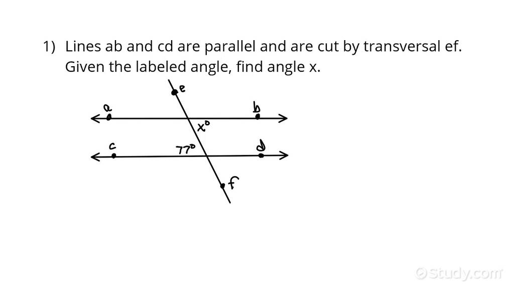 How to Find the Measure of an Interior Angle Given Two Parallel Lines ...