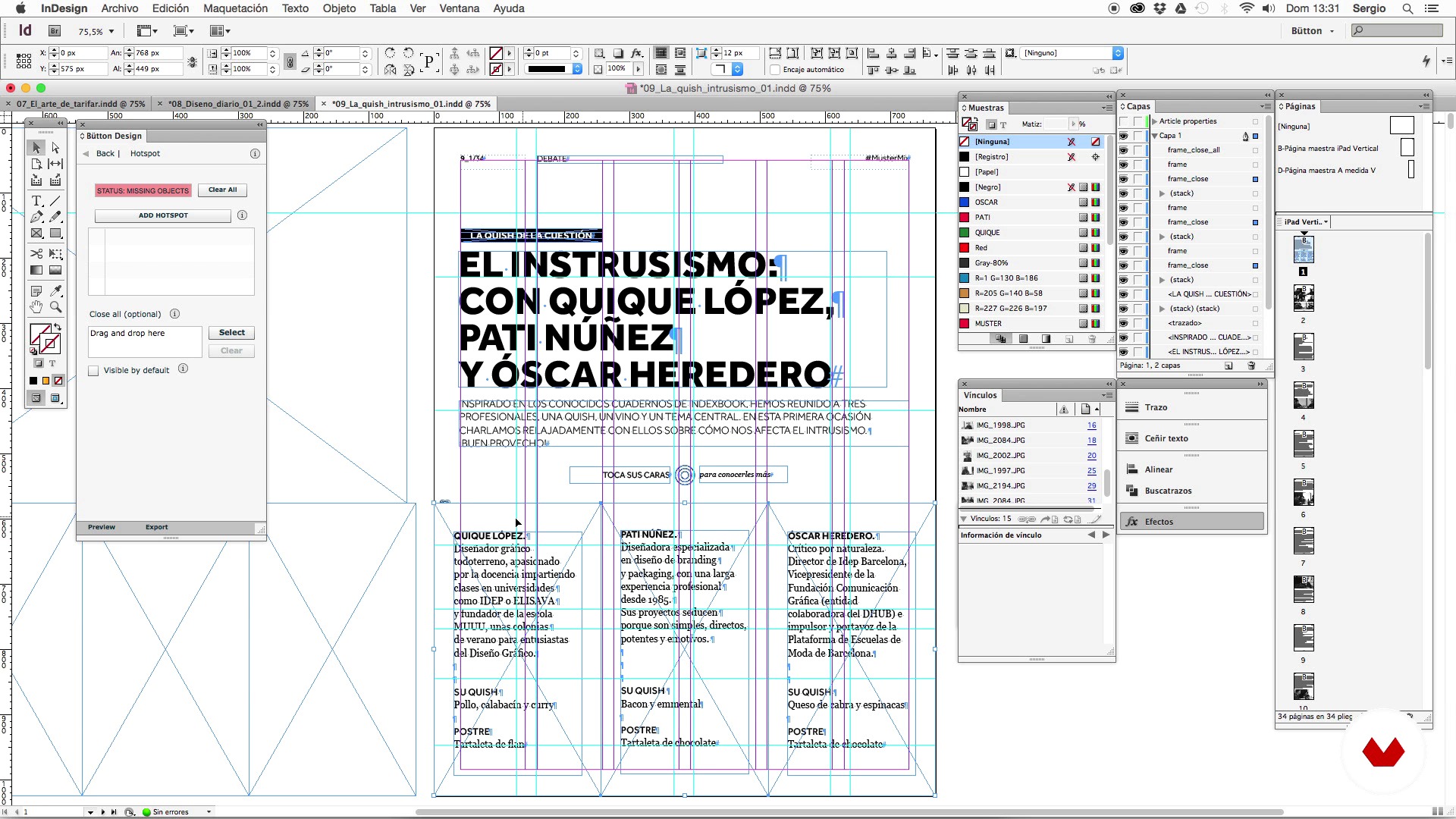 Spezial Oder Beruhrungsaktionen 2 Gestaltung Einer Interaktiven Publikation Mit Indesign Und Button Sergioortiz 87 Domestika