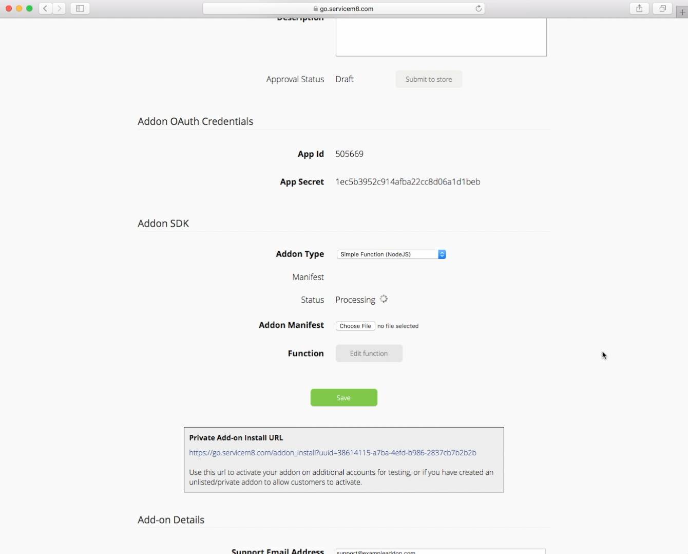 Quick-Start Video how to get started with hello world add-on