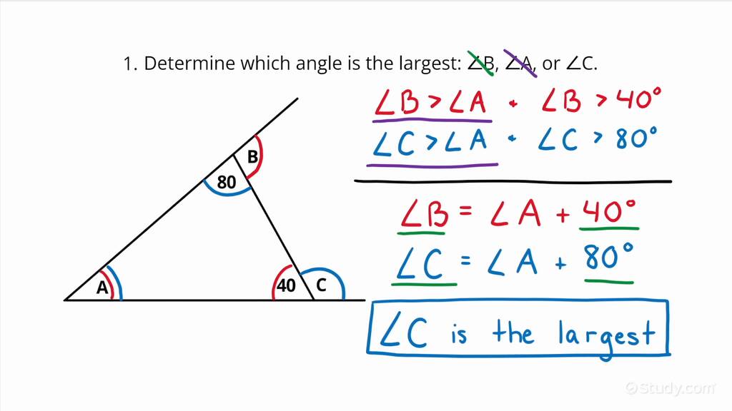 Using The Exterior Angle Inequality To Determine Which Angle Would Be Larger Given A Diagram 3634