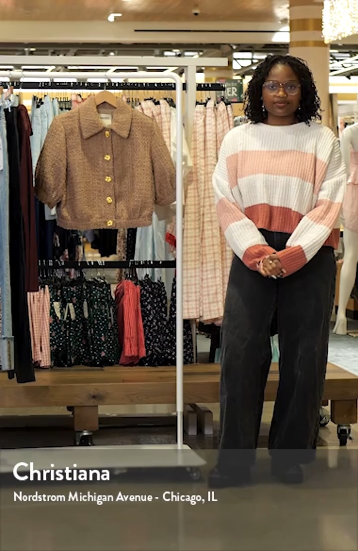 L'AGENCE Cove Tweed Elbow Sleeve Crop Jacket | Nordstromrack