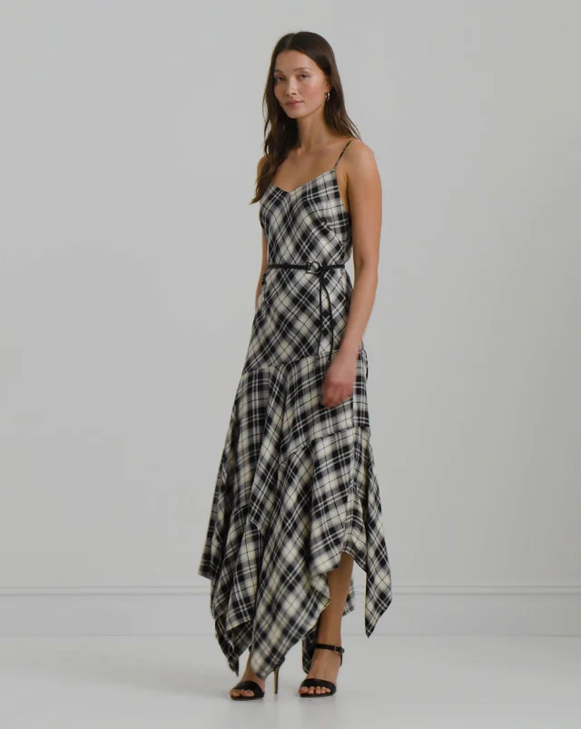 ワンピース WOOL HERRINGBONE DRESS BORDERS atBALCONY Lauren Ralph Lauren Plaid Belted Herringbone Dress | Nordstrom