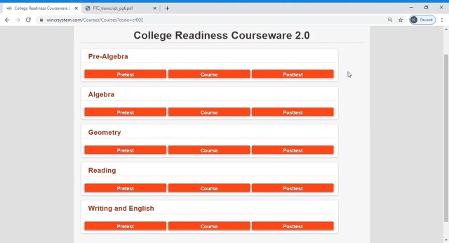 College Readiness Courseware Foundational Skills