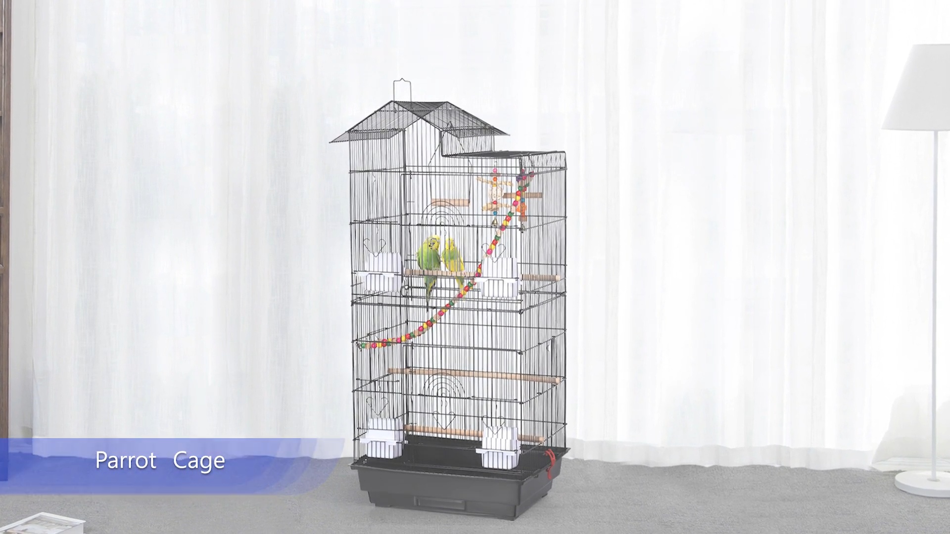 YAHEETECH 39-in Metal Parrot Cage, Black - Chewy.com