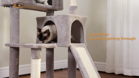 Out of Stock - PAWZ ROAD 60-in Cat Tree Cat Tower with 2 Condos ...