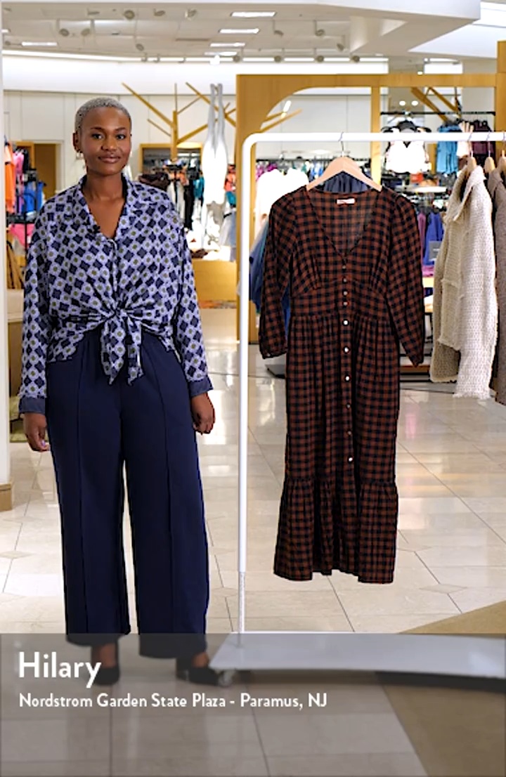 Marine Layer Maeve Plaid Long Sleeve Maxi Dress | Nordstrom