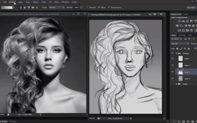 Digital Portrait Painting in Adobe Photoshop - Creating a Textured Base