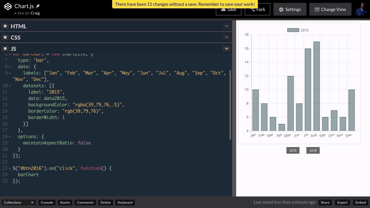 Data Design With Chart.js - Animating Data